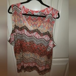 Avenue Orange Aztec Print Tank Top